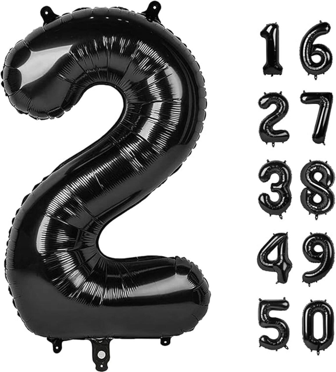 40 Inch Black Number 2 Balloon Jumbo Giant Happy 2th 12th 20th 21st Birthday Party Decorations for Boy or Girl Huge Mylar Anniversary Party Supplies